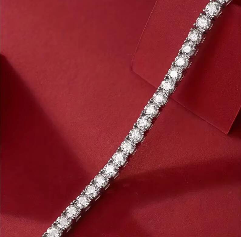 5mm Hiphop Tennis Bracelet Iced Out Men Women Bracelet 925 Silver VVS Bling Moissanite Tennis Chain