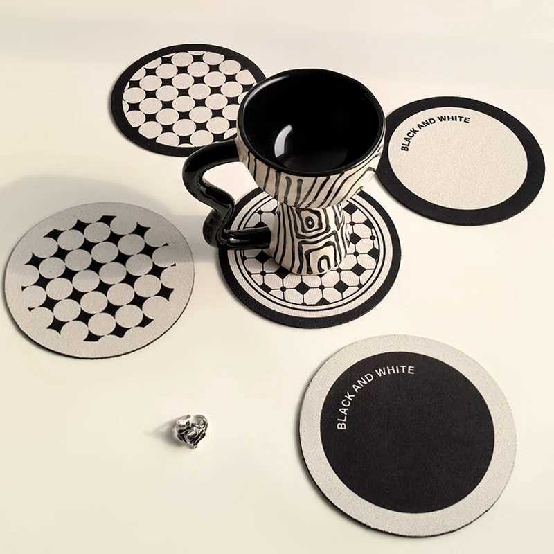 Round Silicone Cup Coasters Set Absorbent Heat Resistant Anti-Slip Insulation Pads for Coffee Tea Mugs C251122