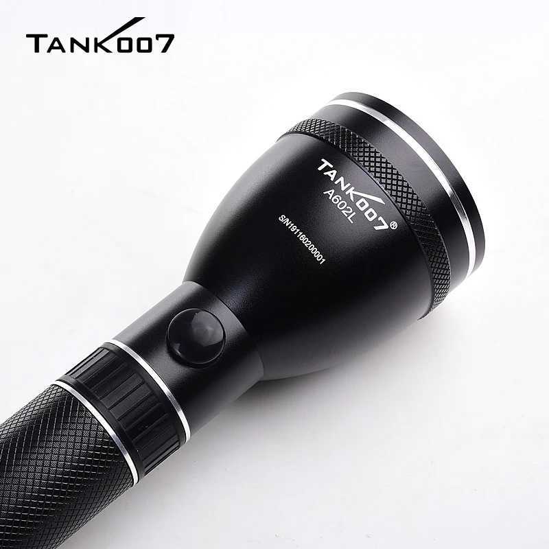 TANK007 A602L High Power Rechargeable LED Flashlight 500m Long Range 3 Modes Light USB EDC Torchlight for Home Travel Camping C251122