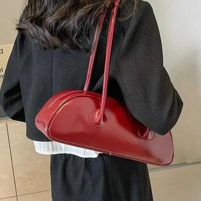 Korean Designer Underarm Shoulder Bag Vintage Luxury Cow Leather Large Capacity Handbags Commuter All-match BolsaT251122