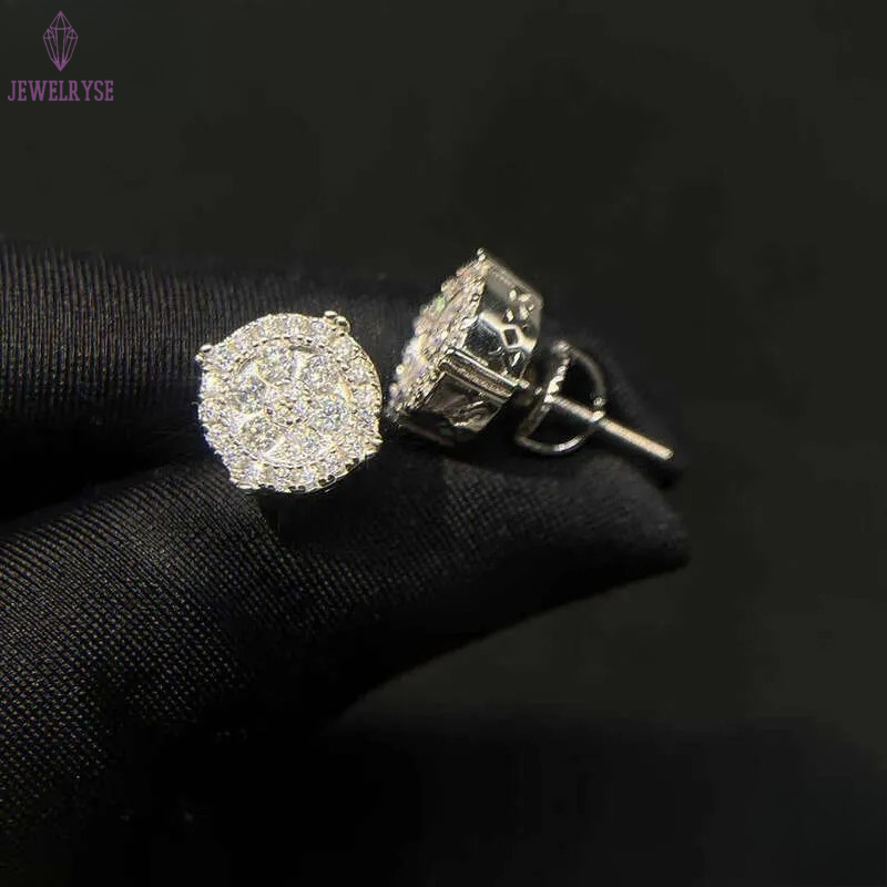 Designer Jewelry Wholesale Price Popular Hot Sale Iced Out Sterg Sier Jewellery Moissanite Vvs Screw Back Stud Earrings Category Gift