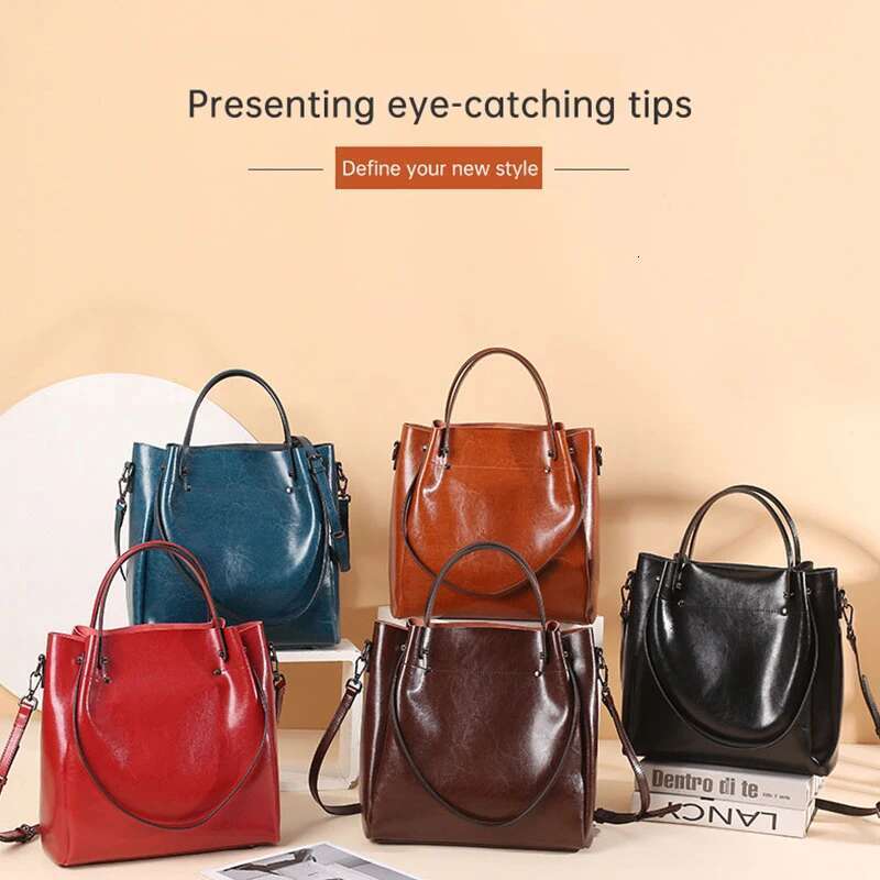 New Leather Women S With Cowhide Capacity Fashionable And Versatile Single Shoulder Crossbody Handbag Large Bag Bag