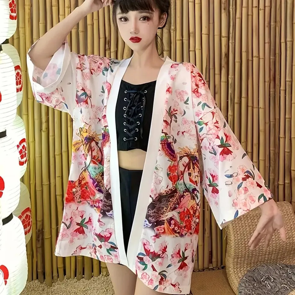 Beach holiday sun protection cardigan Japanese traditional printed kimono Mori womens fabric soft and comfortable 250415Z