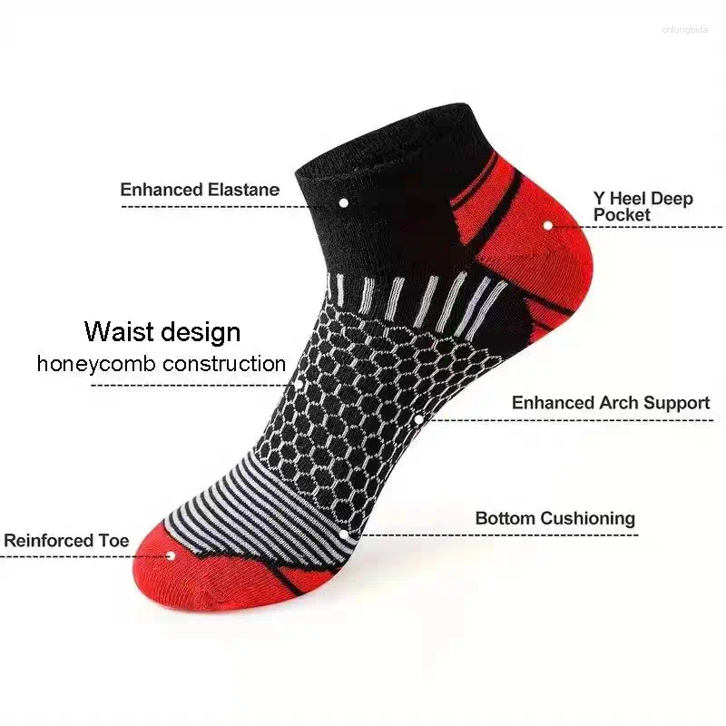 Men's Socks 6 Pairs Mens Short Sports Four Season For Running Breathable Casual Soft Comfortable Polyester
