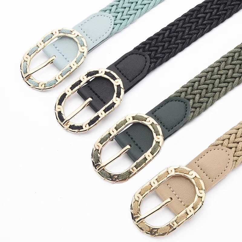 Boho Wax Rope Braided Belt Womens Fashion Trend Jeans Dress Clothing Accessories Girdle Gothic Retro Gold Buckle Waistband J251122