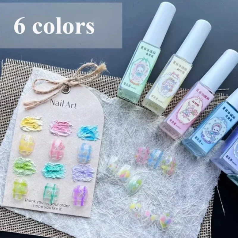 Nail Art 6 Colors 6ML Summer Ice Cream Dye Solution Creative Pattern DIY n Women Decoration 251106