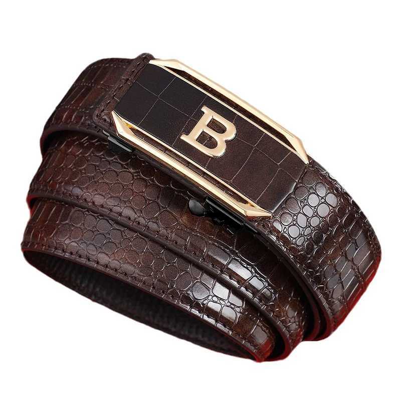 Crocodile Pattern Mens Belt High-Quality Automatic Buckle Belt Fashionable Jeans Strap Trendy Mens Accessories J251122