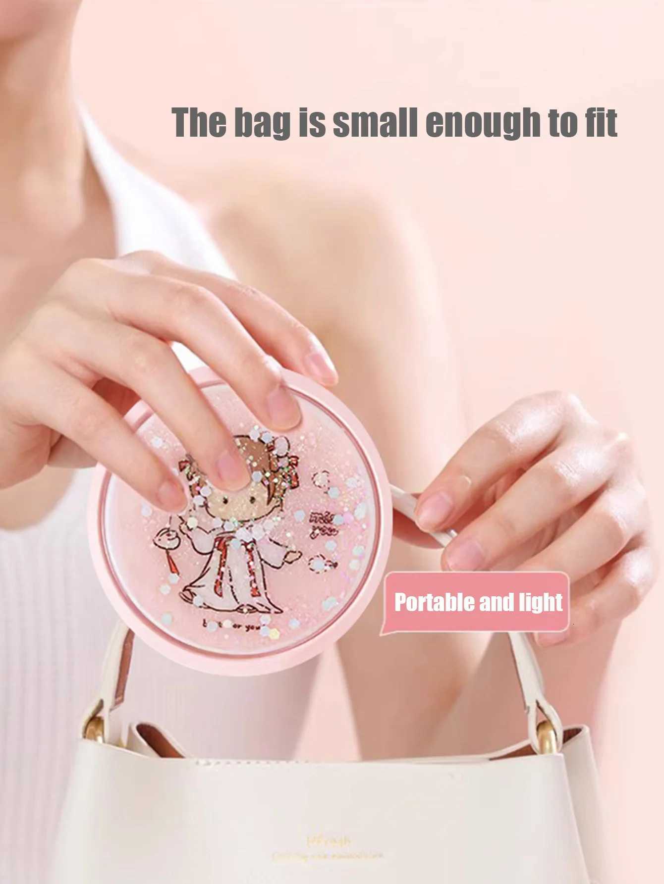 Rechargeable Cosmetic Mirror with LED Lights 10x Magnifying Mirror Portable Folding Travel Mirror Double Sided Beauty Mirror M251122