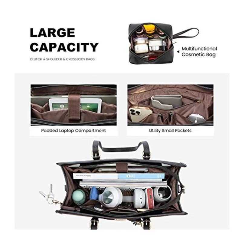 New Fashion Handbag Laptop Shoulder Bag Leather Computer Bag with HandbagC250423