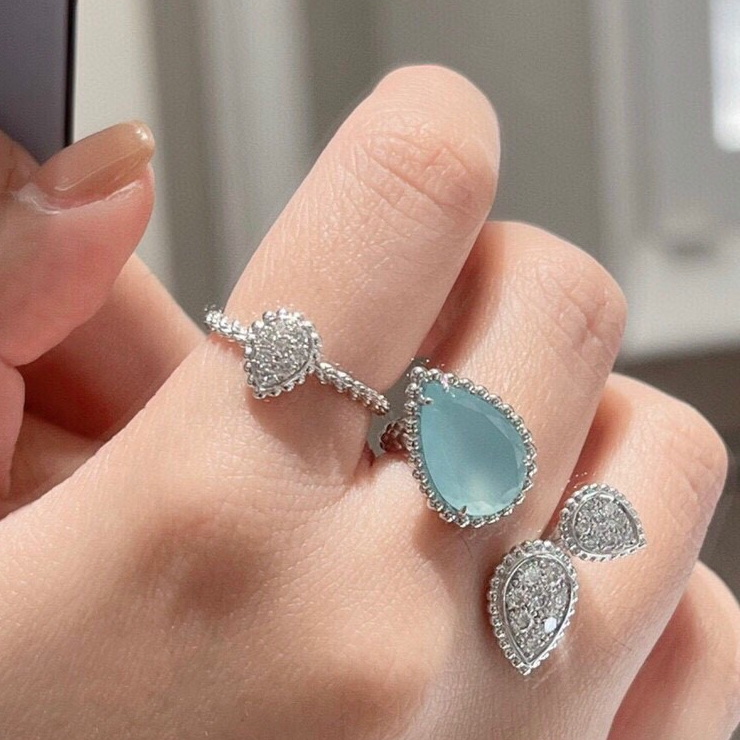 ADITA designer ring diamond wedding ring 925 silver gold plated 18K t0p quality for women never fade with box 021