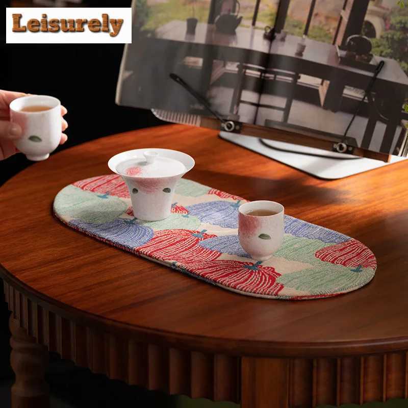 Cotton Linen Pumpkin Tea Table Mats Luxury Teapot Mat Drink Coaster Dinner Table Cloth Mat Teaset Decorations Supplies Craft C251122