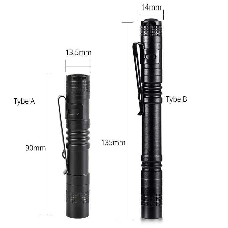 1/4 PCS Super Small Mini LED Flashlight Set Handheld Pen Light linterna Pocket Torch with High Lumens for Camping Fishing C251122