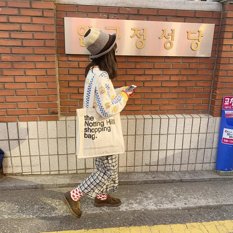 Womens canvas shopping bag London store book handbag womens cotton canvas shoulder bag reusable shopping bag 250418