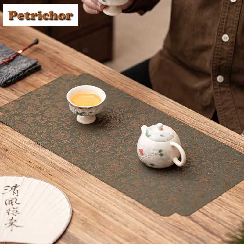 Double Sided Entwined Lotus Tea Table Mats Luxury Drink Coaster Household Dinner Table Cloth Mat Tea Ceremony Supplies Craft C251122