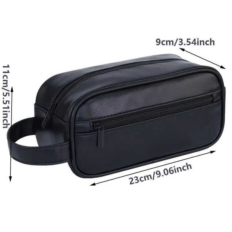 Designer Men PU Leather Wash Bag Travel Business Trips Portable Cosmetic Bag Large Capacity Multi Pocket Lady Toiletries Handbag Handheld Y251122