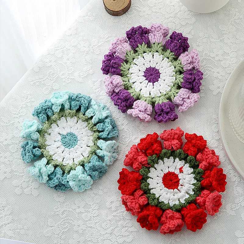 Crochet Coaster Lily Of The Valley Flower Coaster Crochet Flower Placemat Bouquet Cup Pad Coffee Mug Cup Mat Mothers Day Gift C251122