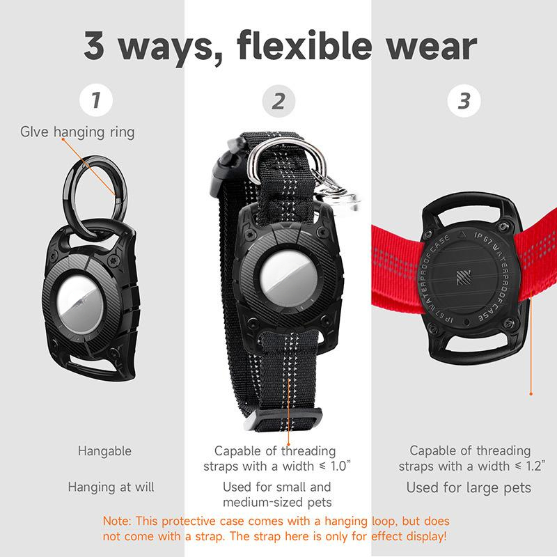 applicable apple airtag antilost device protective case portable pet tpu dog leash airtag waterproof protective case hard case