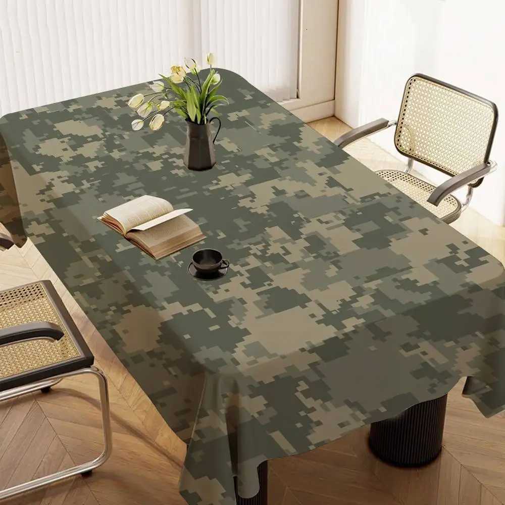 Color Camouflage Tablecloth Waterproof Stain Resistant Party Decoration Restaurant Cafe Dining Table Tablecloths 90X140cm C251122