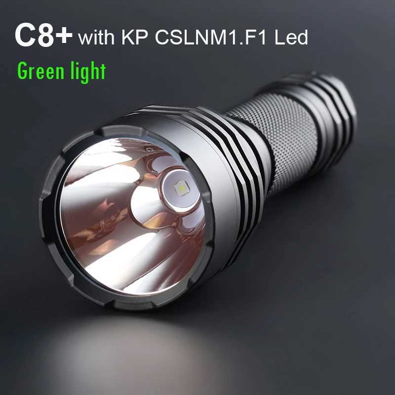 Convoy C8 Plus with KP CSLNM1F1 Green Light Torch Flashlight EDC Linterna Led 18650 Latarka Powerful Tactical Hunting Light C251122