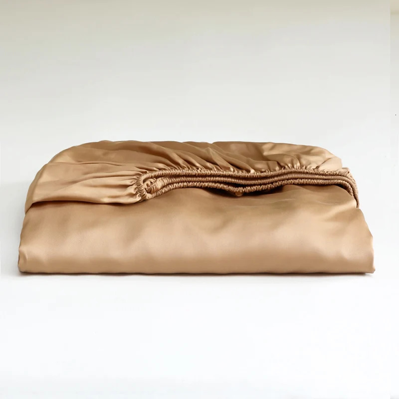 100% Natural Mulberry Silk Fitted Bed Sheets with Elastic Bands Mattress Cover Single Double King Queen Size Bed Cover 250415