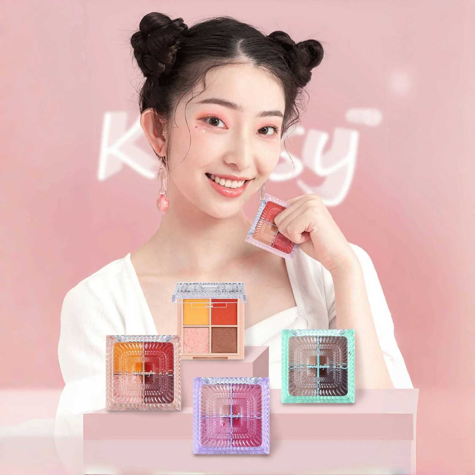 Klaisy Cute New Crystal 4-Volors Eyeshadow Palette girly and youthful multi-purpose suitable for newcomers easy to apply makeT251122