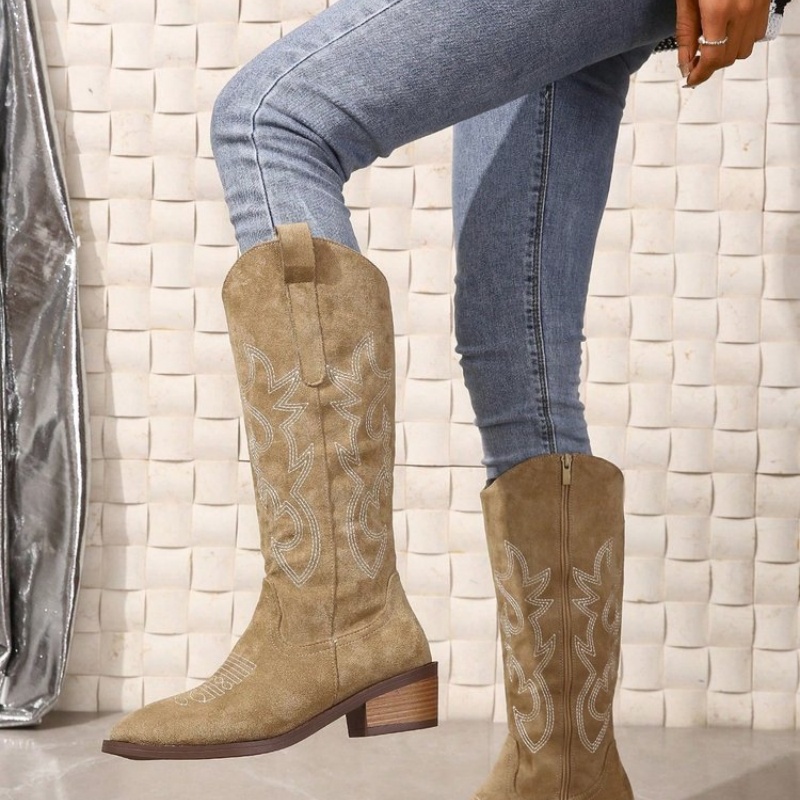 Free shipping plus size thick heeled long boots for women 2025 new European and American fashion versatile long boots comfortable women boots