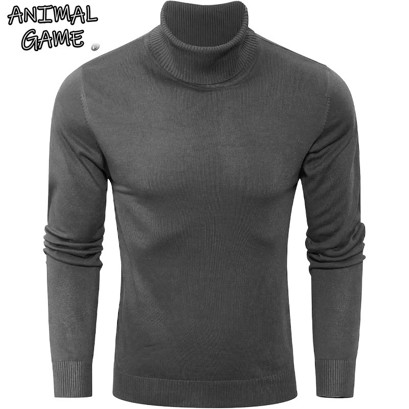 Animal Game Winter Mens Warm Cold Blouse Turtleneck Sweater Woolen Knitwear Pullover Outdoor Casual Knit Men 251107