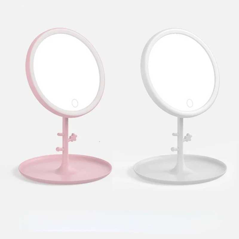LED Touch Screen Makeup Mirror Folding Mirror Lighted Makeup Mirror 3 Colors Light Modes USB Rechargeable Cosmetic Mirror Tools M251122