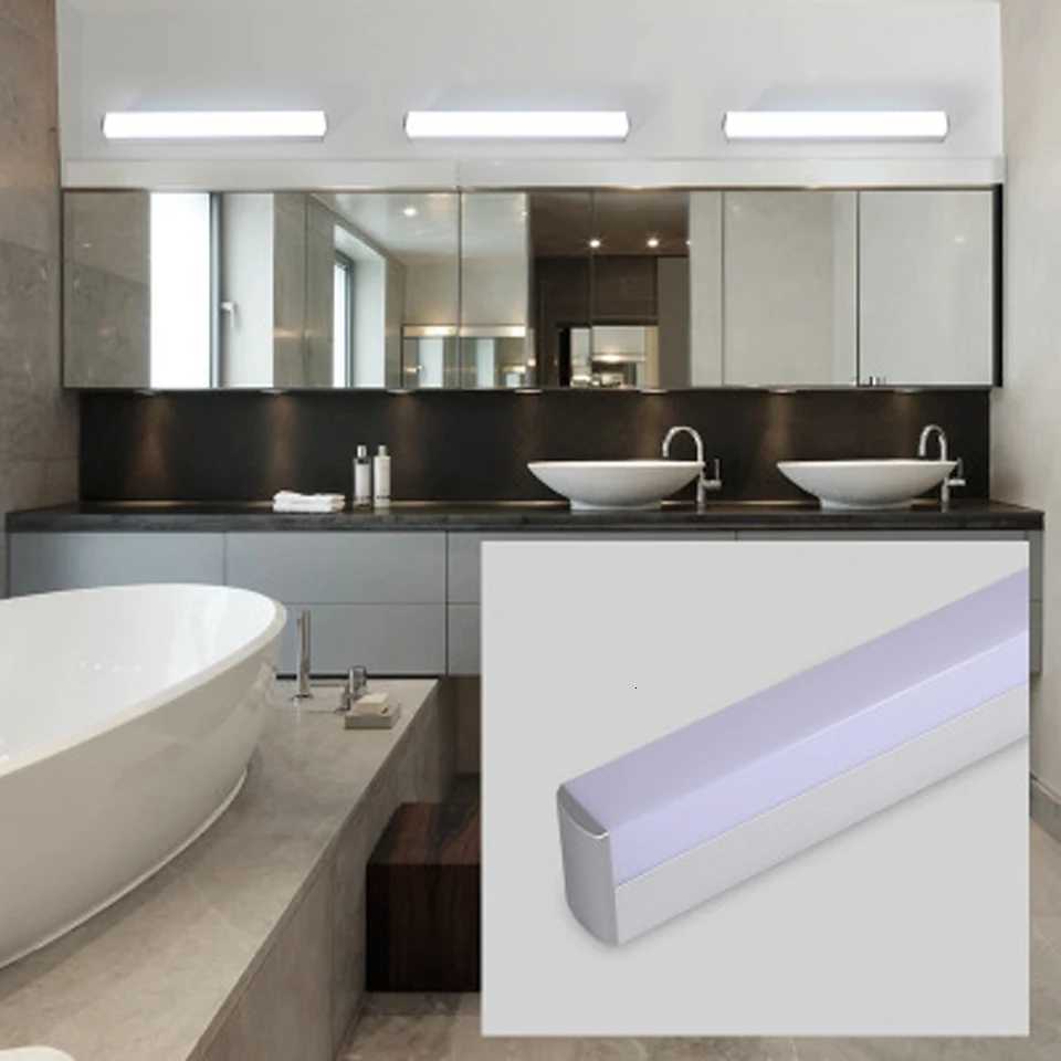 Modern Bathroom Vanity Lights LED Light 12W 25CM 16W 40CM 22W 55CM AC85-265V Front Mirror Toilet Wall Lamp Fixture Waterproof M251122