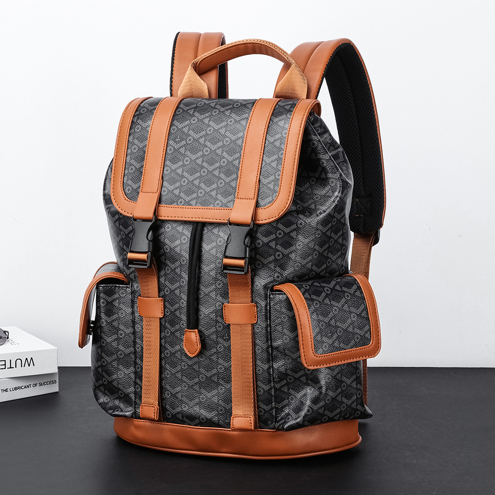 Classic Style New Men'S Business Leisure Backpack Large Capacity Commuting Backpack Business Trip