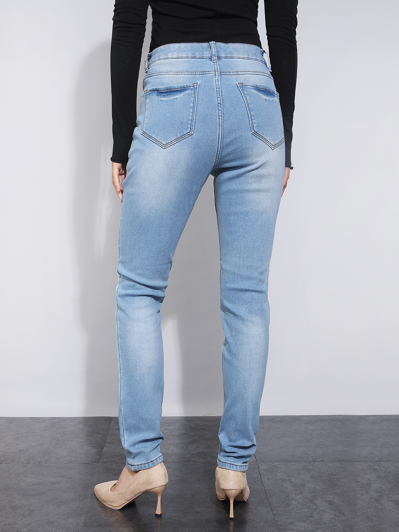 2025 new style tight-fitting fleece skinny skinny jeans---tg0025