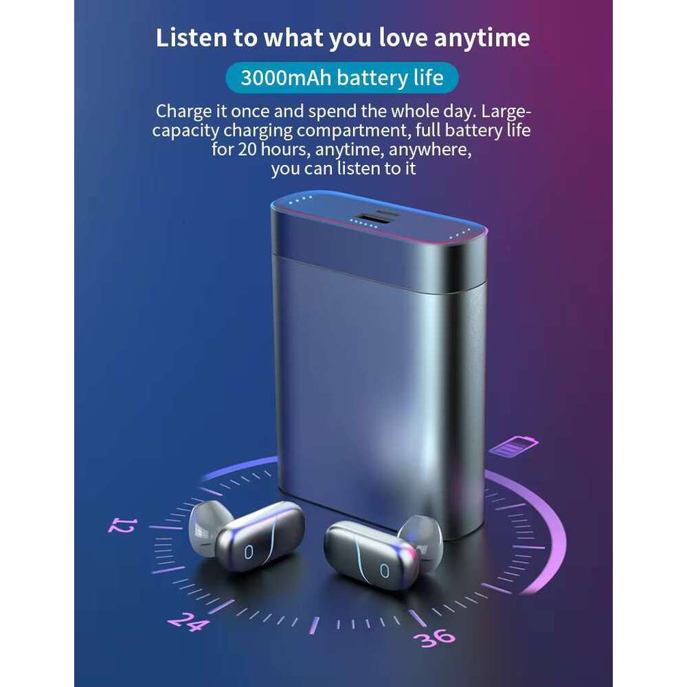 DHGadgets S26 New Private Model Noise Reduction Wireless Luoda 5.0 Sports Waterproof Mobile Large Power Charging Headset