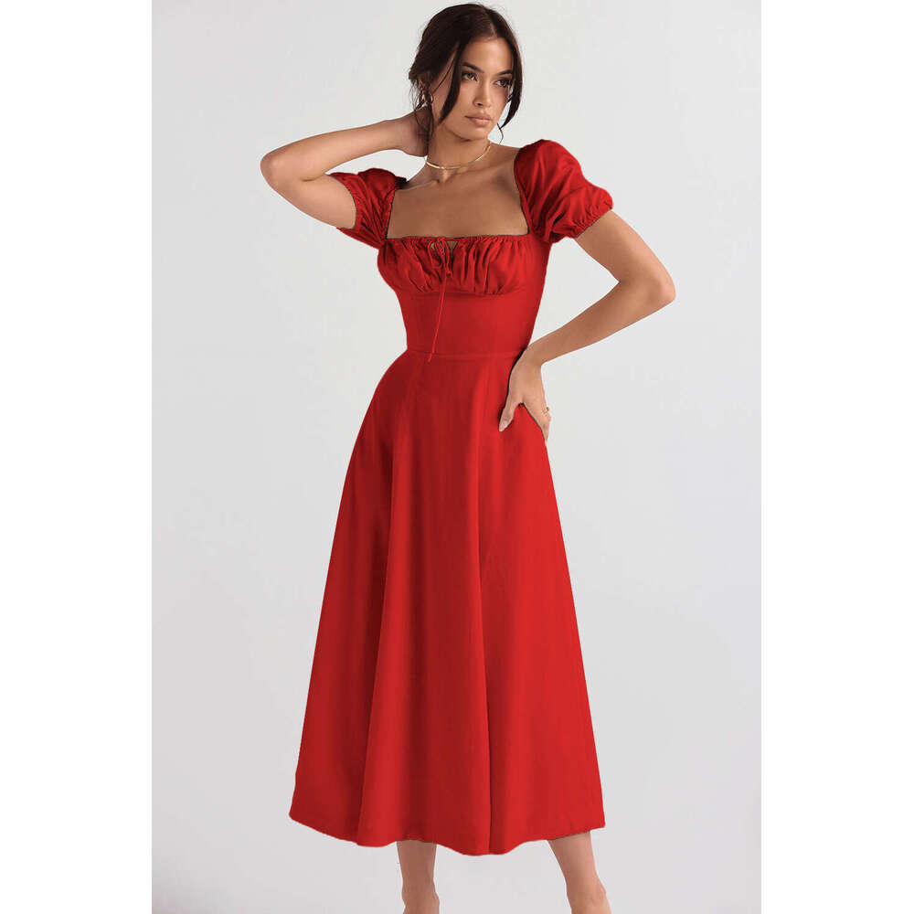 DHEssentials Women's Printed Sexy Dress, High Open Elegant Off Shoulder Long Skirt, Backless Tight Summer Outfit, Front Yard