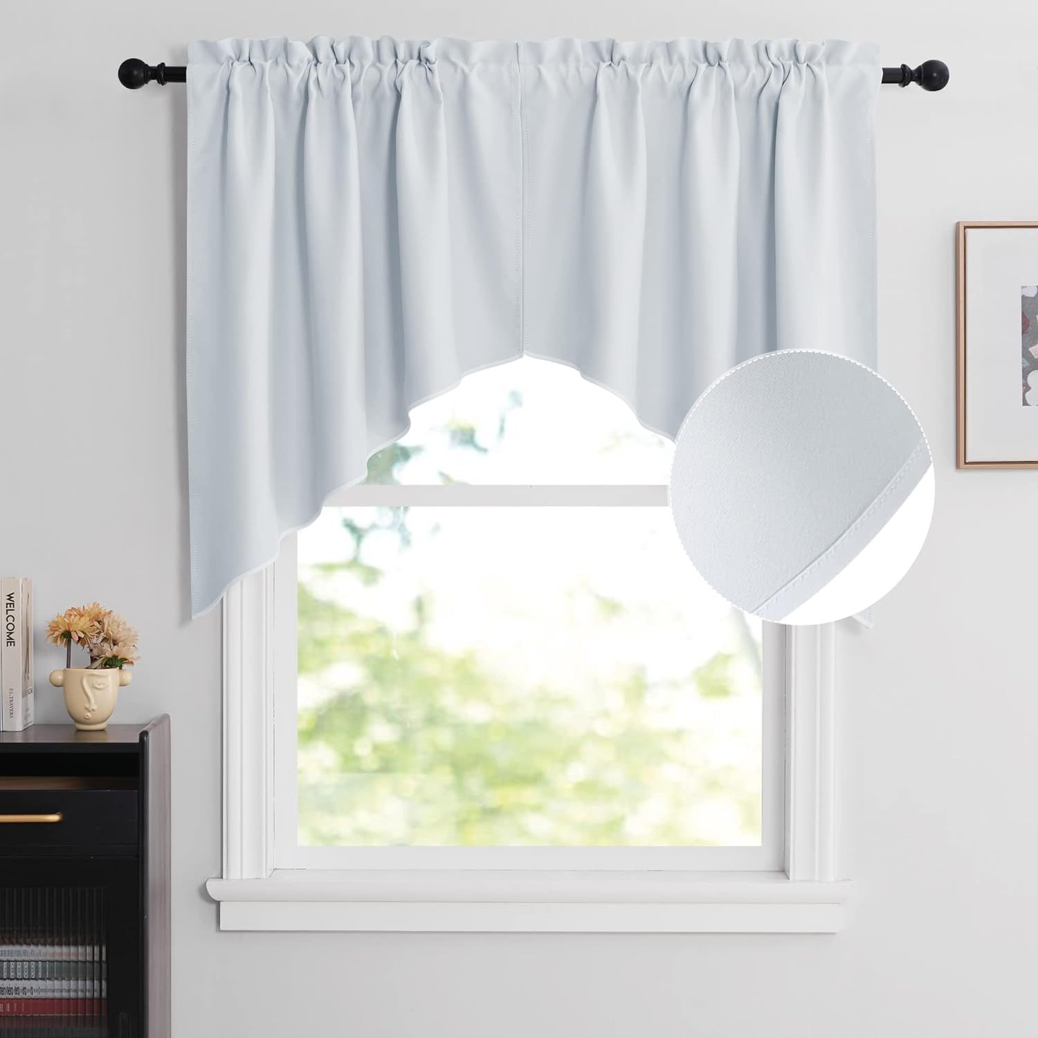 T0412 solid color decorative triangle curtain head American country blackout curtain kitchen coffee short curtain wholesale