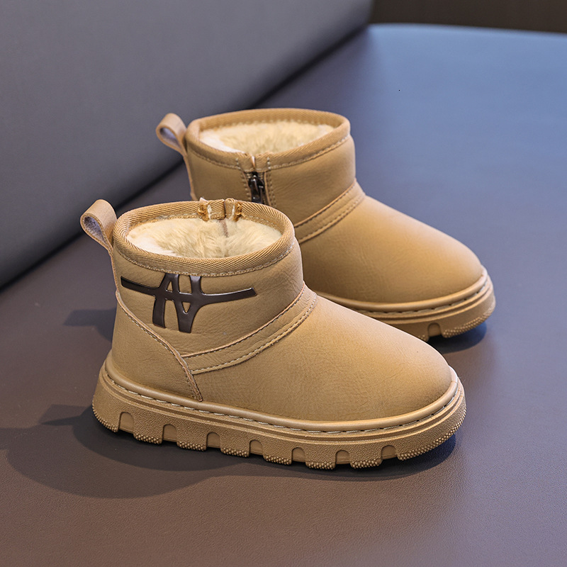 New designer shoes Children s Snow Boots Autumn Winter New Versatile Warm Boys and Girls Cotton Boots Winter Shoes Short Boots Fleece Lined Non Slip F