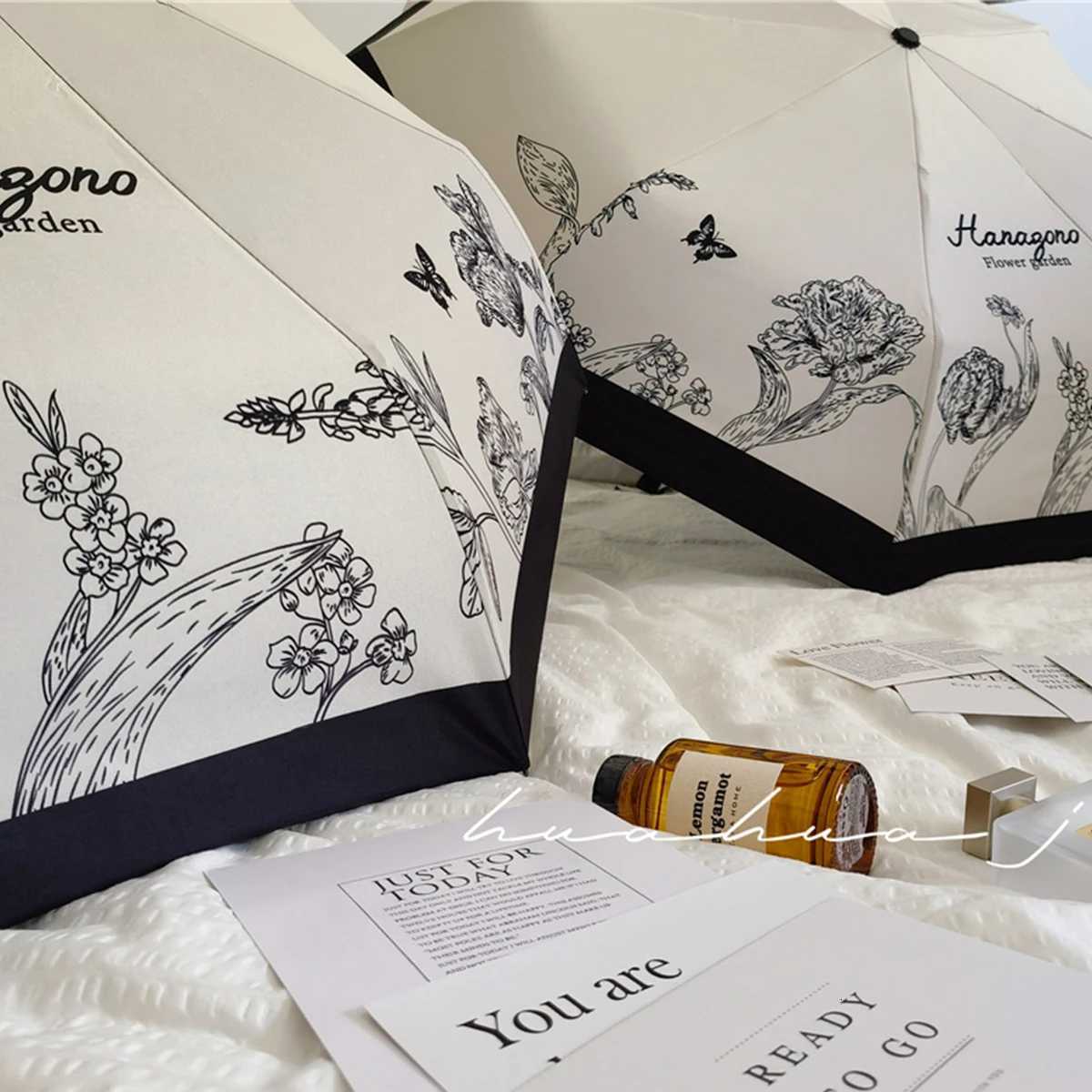 Retro Umbrella for Women Rain or Shine Fully Automatic Vinyl Parasol Ins Style Sun Protection Sun Umbrella High-end FrenchM251122