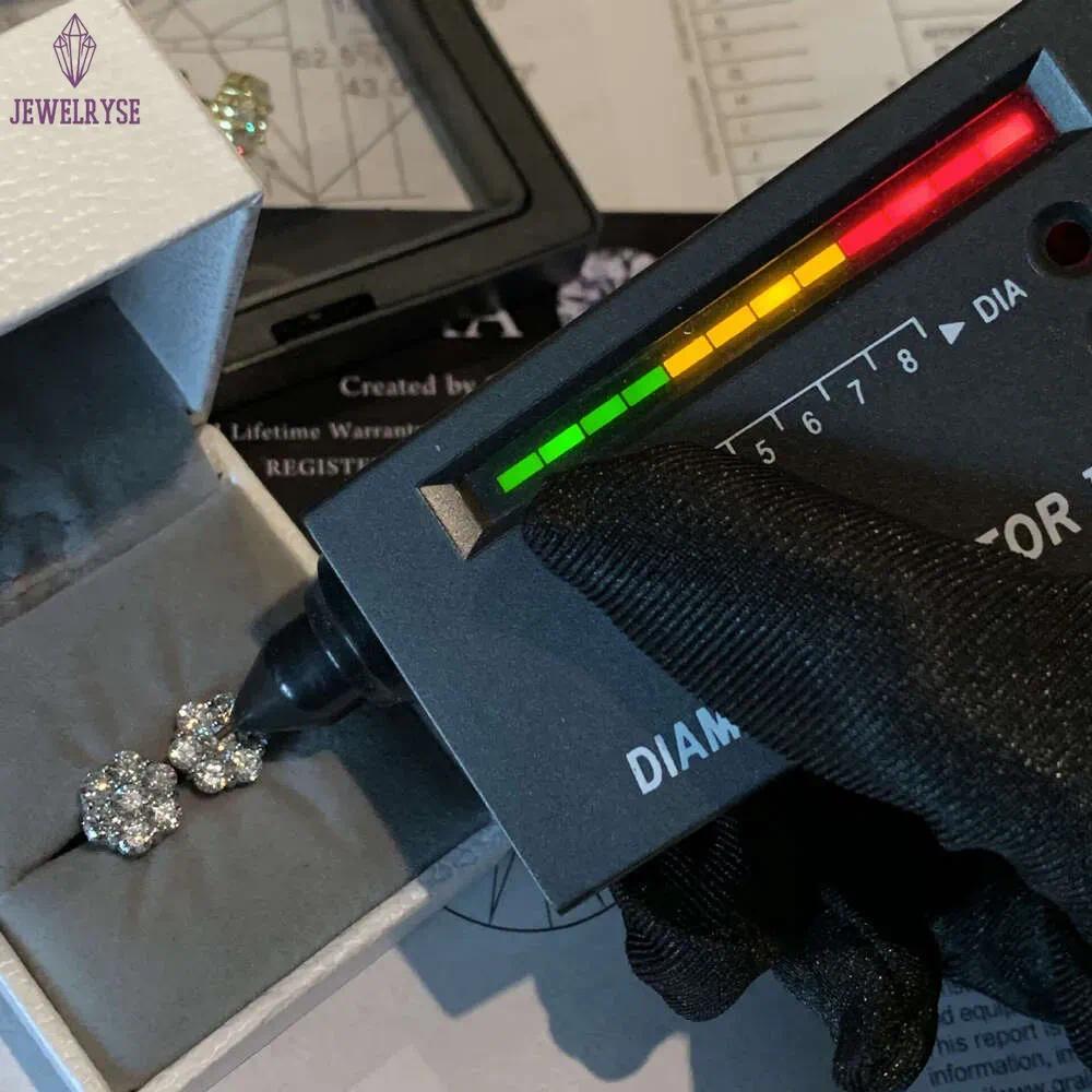 Wholesale Lab Dia Screw Back Sterg Sier wer D vvs Moissanite Iced Out Cluster Stud Earrings For Women