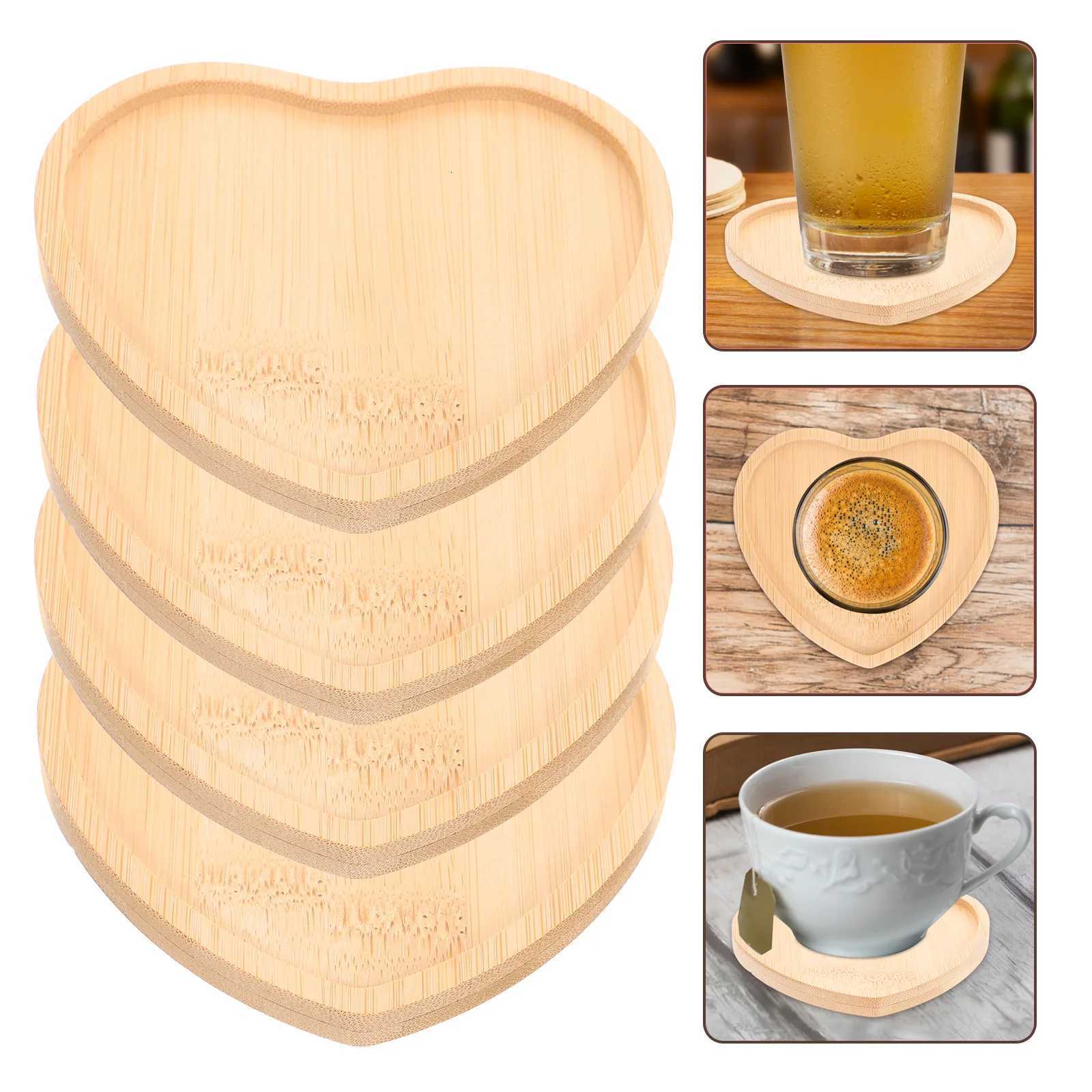 4Pcs Premium Wooden Heart Coasters Elegant Rustic Style Drink Coasters for Coffee Table Home Decor Gifts Home Decor C251122