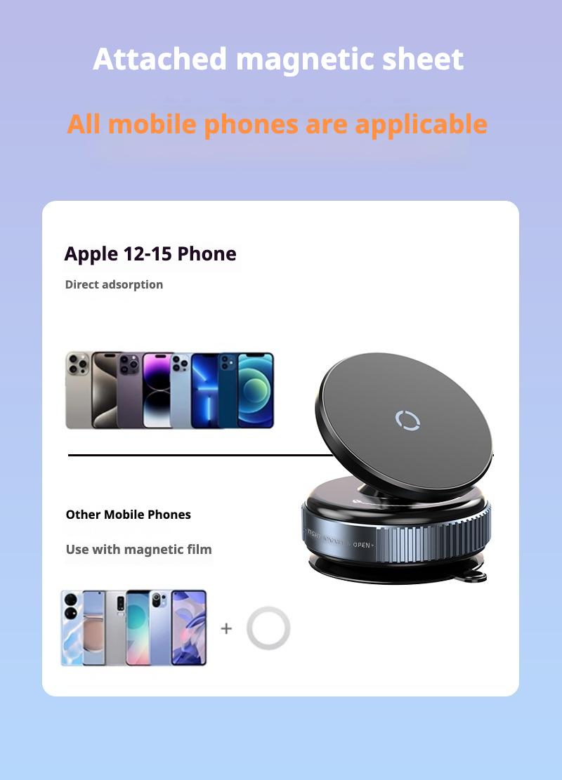 Multifunctional vacuum magnetic mobile phone bracket, suction panel dashboard bracket, lazy wall rotating bracket