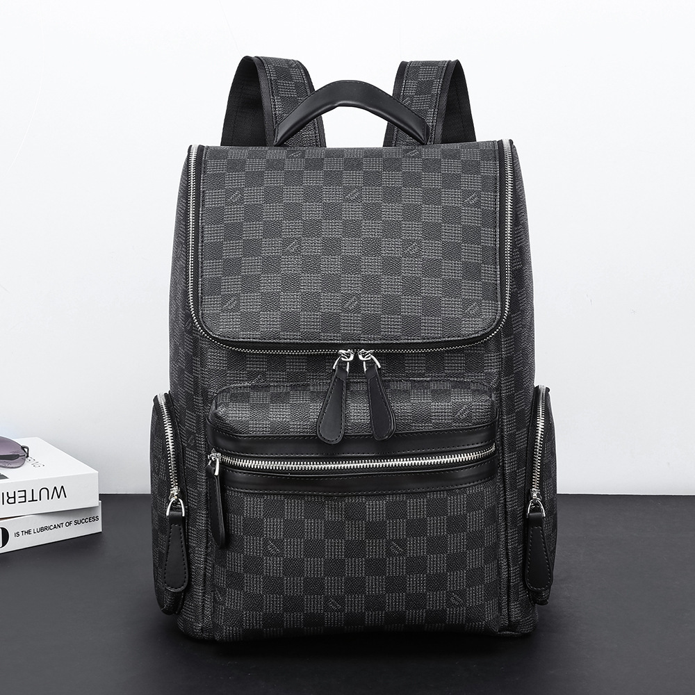 New Style Of Large Capacity Plaid Classic Leisure Backpack Fashion All Male Computer Package Tide College Students Book 2025