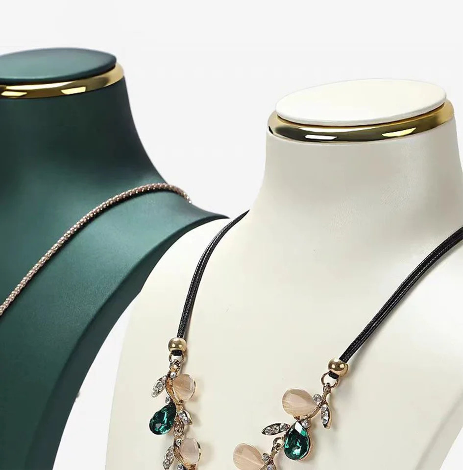 PU Leather Necklace Jewelry Display Stand Neck Bust Modelfor Boutique Store Po Props Counter Display Organizer 251118