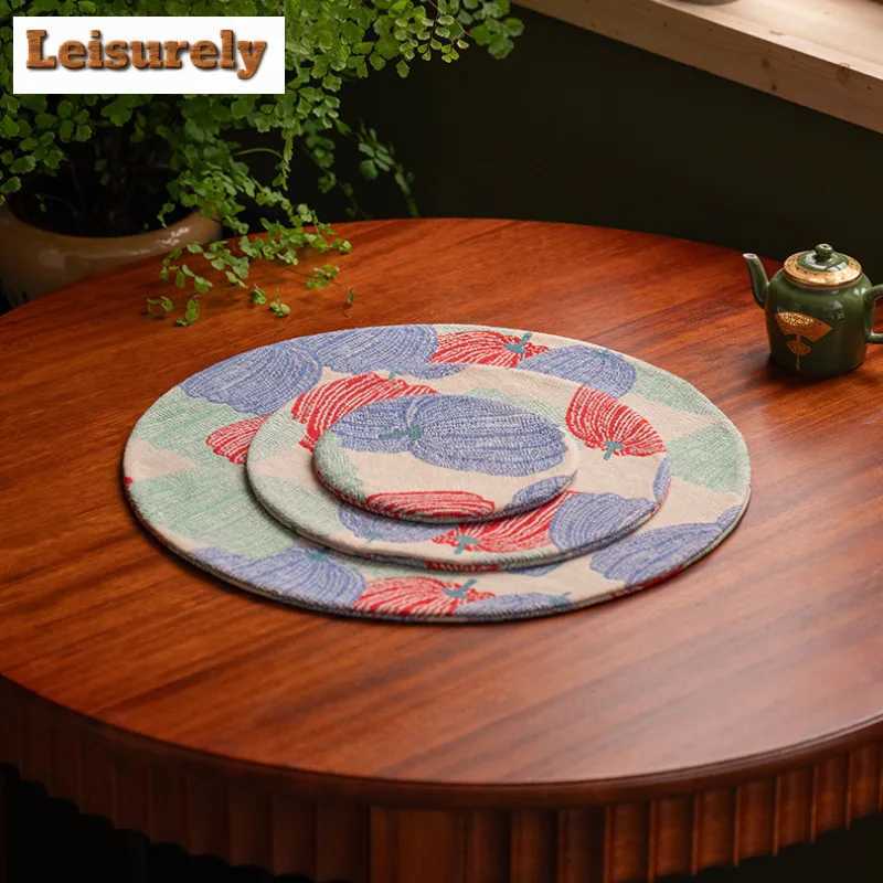 Cotton Linen Pumpkin Tea Table Mats Luxury Teapot Mat Drink Coaster Dinner Table Cloth Mat Teaset Decorations Supplies Craft C251122