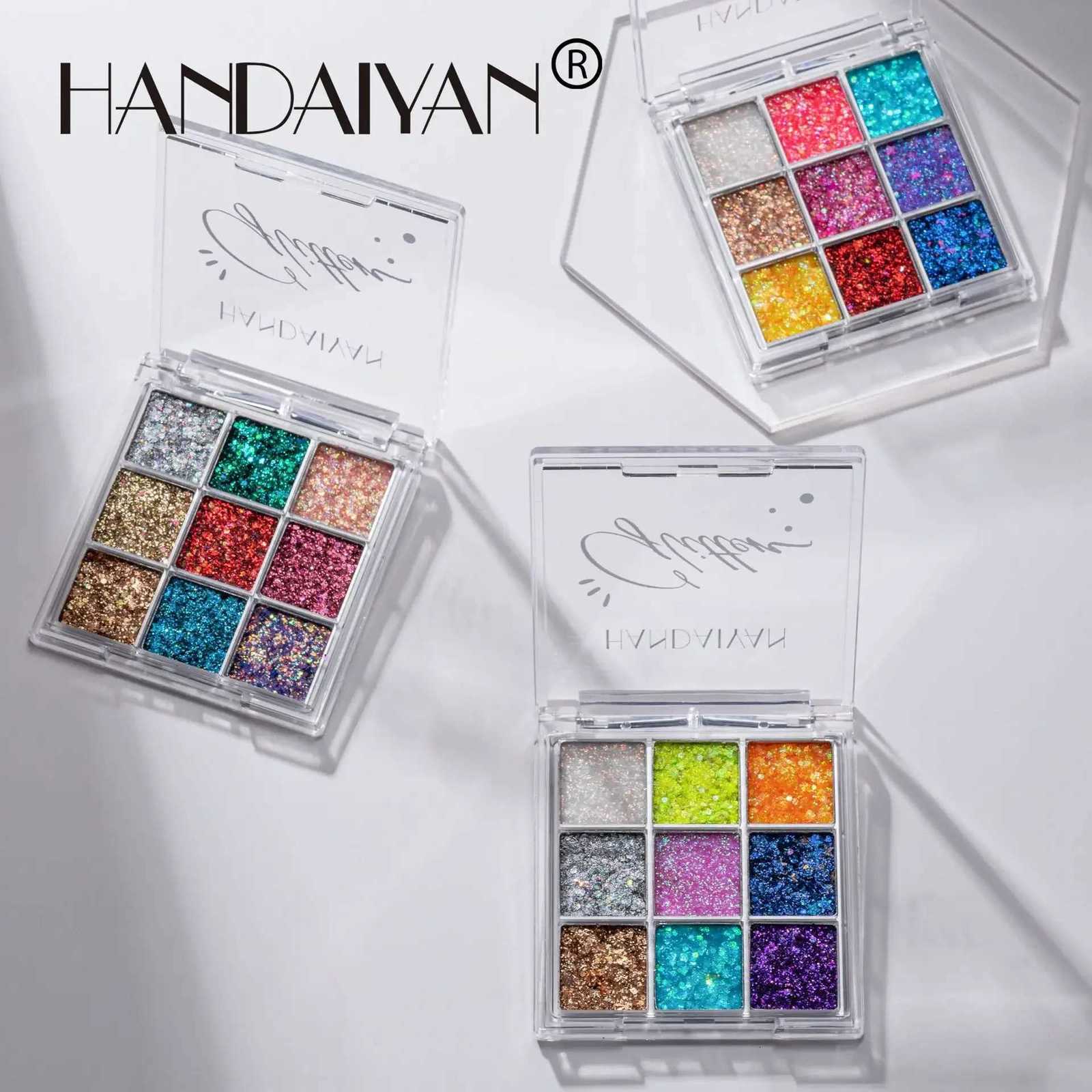 Glitter Eyeshadow Palette Mini 9Color Glitter Eyeshadow Palette Nine-Square Makeup Plate Long Lasting Waterproof Eye ShadowsT251122