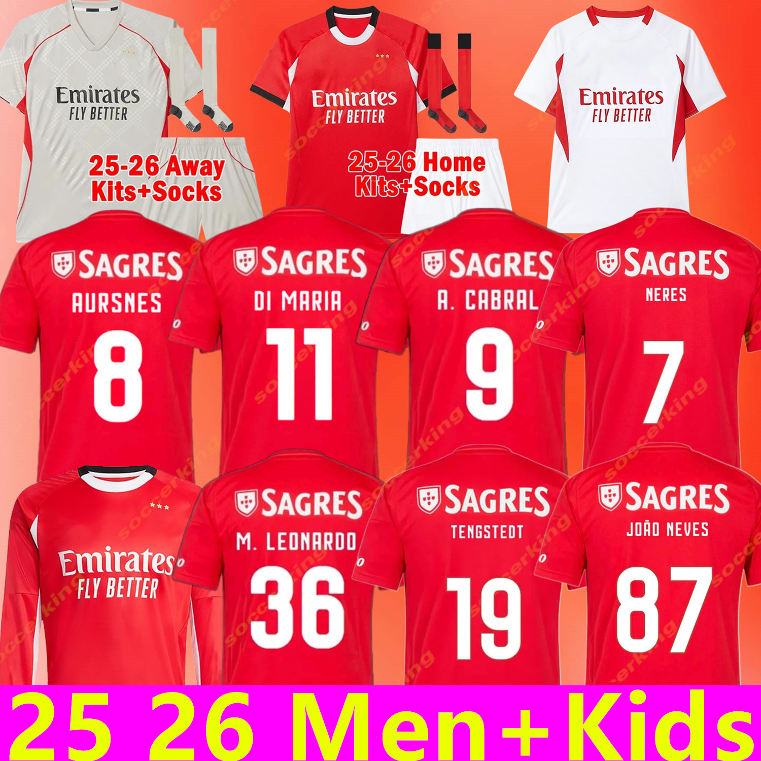 tracksuit 25 26 Soccer Jerseys KOKCU 2025 2026 training suit Fans Player Version Football Shirts A.CABRAL NERES PAVLIDIS AKTURKOGLU DI MARIA KOKCU Men Kids Kits socks