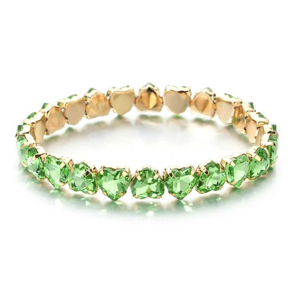 ZMZY Elegant Crystal Rhinestone Love Heart Bracelet For Women Charm Bracelets Gold Color Jewelry J251122