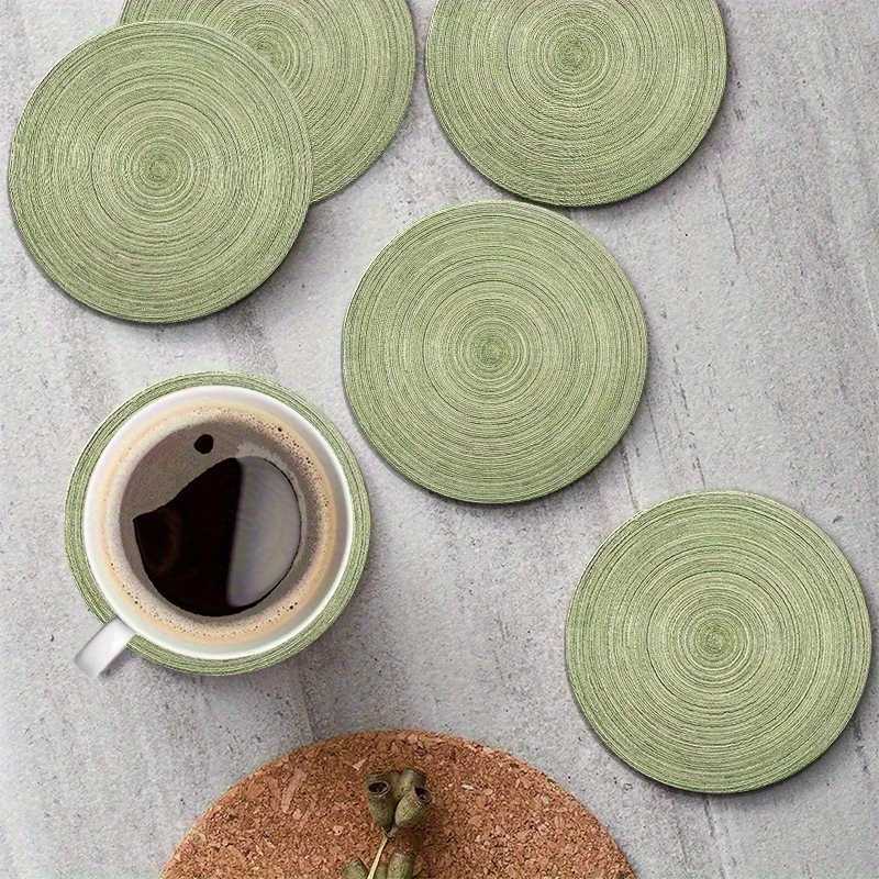6pcs 4in Retro Growth Ring Pure Color Round Wooden Coasters Coffee Mat Glass Coasters Kids DIY Painted Coasters Home Decor Gifts C251122