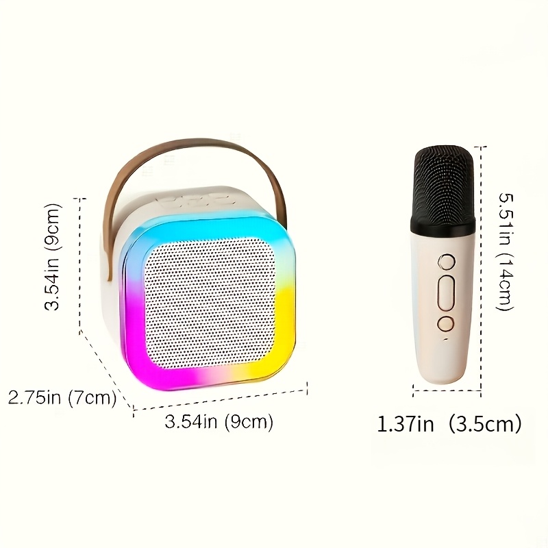 This 2025 new portable mini karaoke machine is equipped with 2 wireless microphones - USB rechargeable, suitable for birthday parties and home enterta