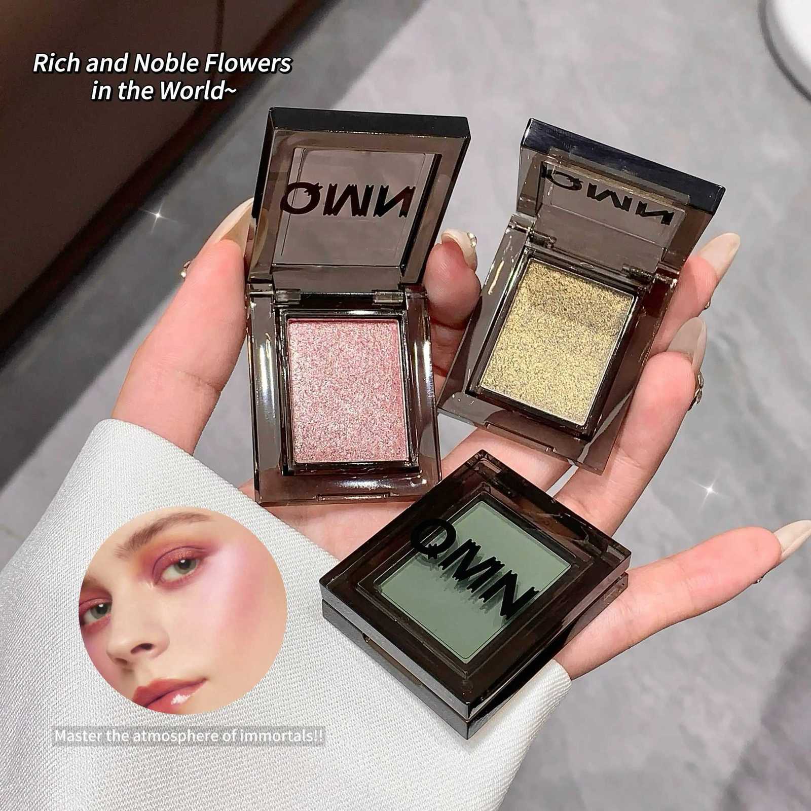 QMN Starry Night Single Color Highlighting Eyeshadow Powder Highlighting Pearlescent Color Developing Silky LastingT251122