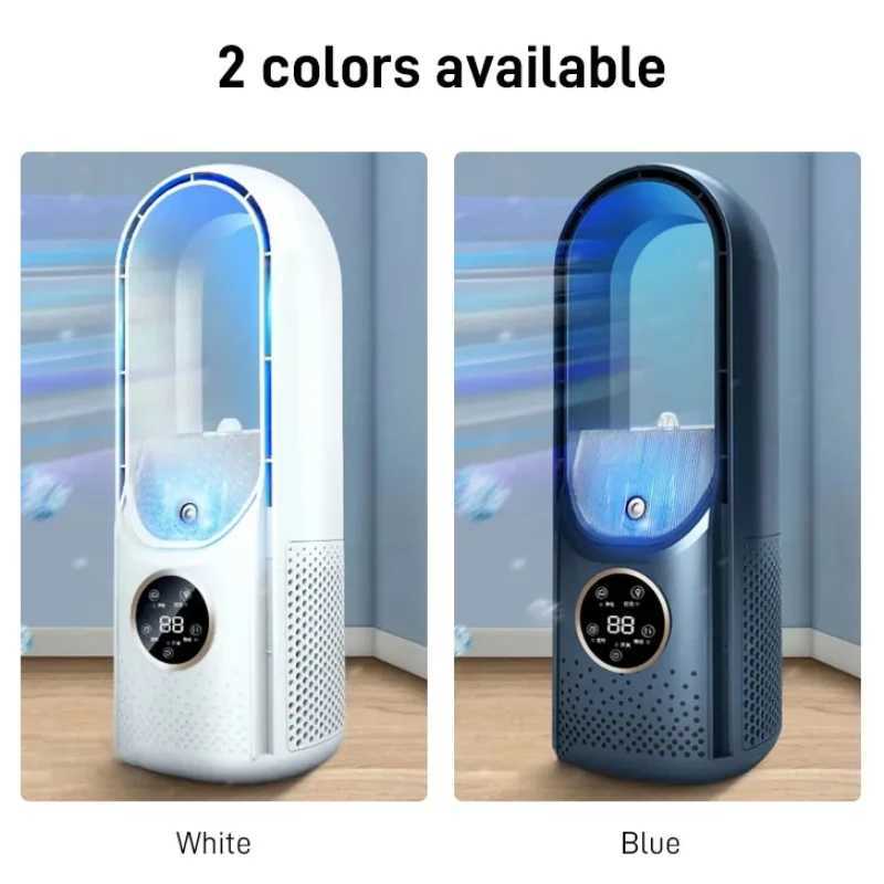 Silent air conditioning fan portable air cooler fan LED display screen smoke-free electric fan 6-hour timer USB charging heater fanT250422