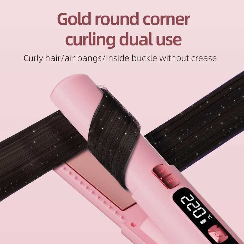 Professional Wireless Hair Straightener Ceramic Plates Fast Heating 2-in1 Hair Tool RechargeableT251122